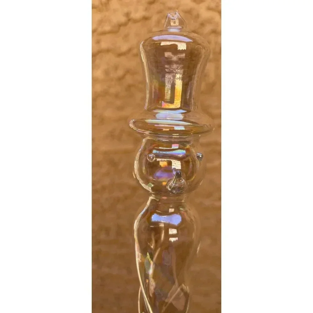 Pier 1‎ Set Of 2 Handblown Iridescent Glass Spiral Snowman Icicles Ornaments 8